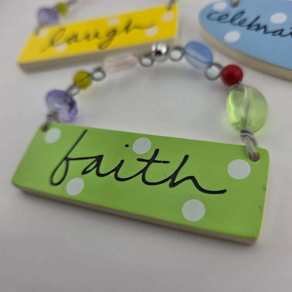 Sandra Magsamen Mini‎ Wall Sign Decor Lot Faith Laugh Celebrate Life